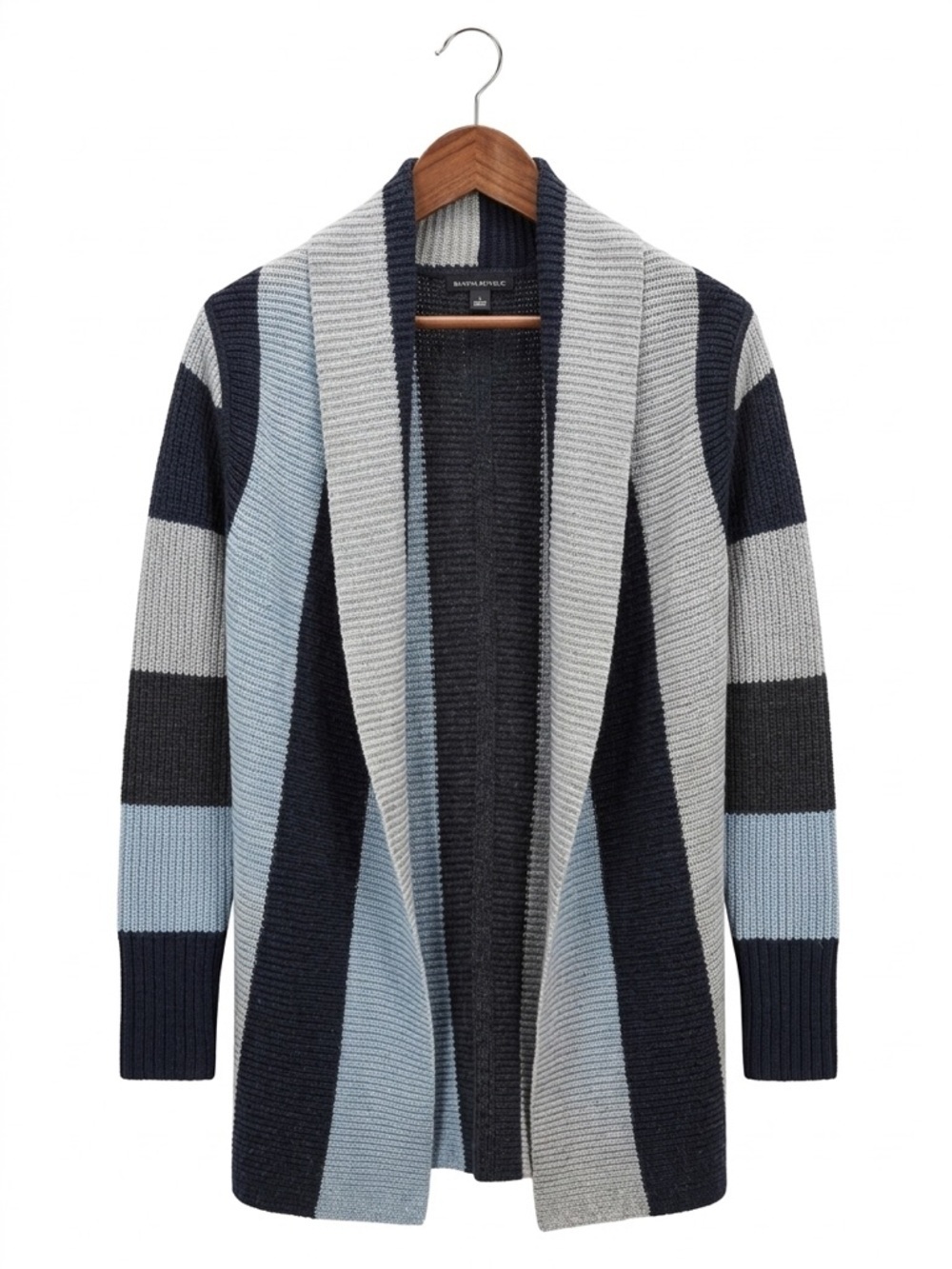 Banana Republic Wide Stripe 100% Merino Wool Cardigan – Black & Gray – S – NWOT
